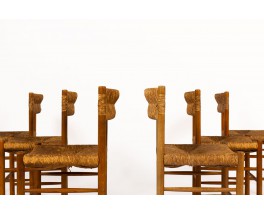 Chaises modèle Dordogne en frêne édition Sentou 1950 set de 6