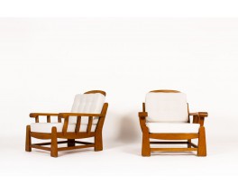 Armchairs in elm edition Maison Regain 1980 set of 2