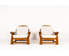 Armchairs in elm edition Maison Regain 1980 set of 2
