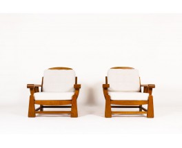 Armchairs in elm edition Maison Regain 1980 set of 2