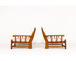 Armchairs in elm edition Maison Regain 1980 set of 2