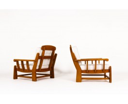 Armchairs in elm edition Maison Regain 1980 set of 2