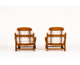 Armchairs in elm edition Maison Regain 1980 set of 2