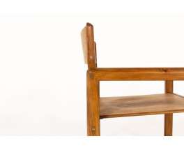 Andre Sornay armchairs in stained pine 1960 set of 2