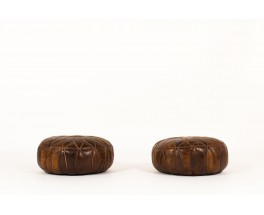 Pouffes in leather 1960 set of 2