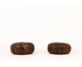 Pouffes in leather 1960 set of 2