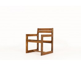 Fauteuil André Sornay pin teinté 1960