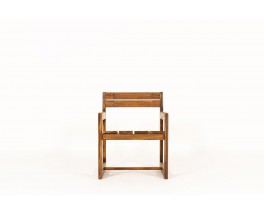 Fauteuil André Sornay pin teinté 1960