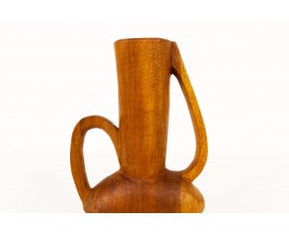 Monoxyl vases in mahogany African design 1950 set of 2