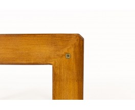 Table basse André Sornay petit modèle hêtre teinté et stratifié gris 1960