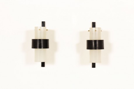 Wall lights black brass and perspex edition Arlus 1950 set of 2