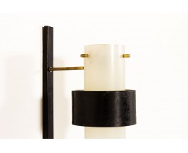 Wall lights black brass and perspex edition Arlus 1950 set of 2