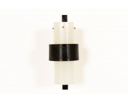 Wall lights black brass and perspex edition Arlus 1950 set of 2