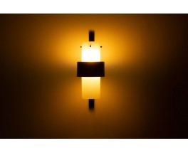 Wall lights black brass and perspex edition Arlus 1950 set of 2