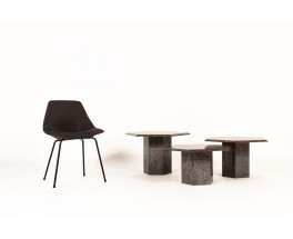 Tables basses en granit modèle hexagonal 1980 set de 3