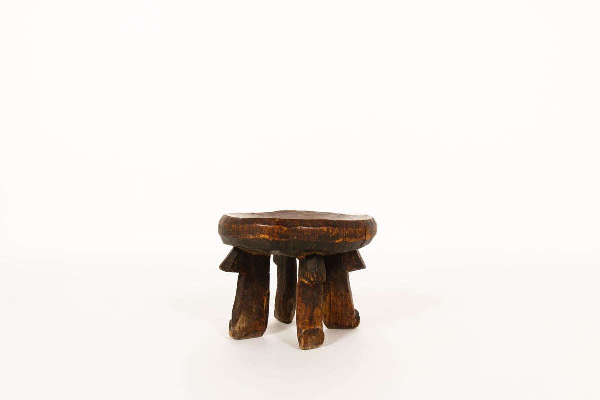 Tabouret monoxyle petit modèle en bois design africain