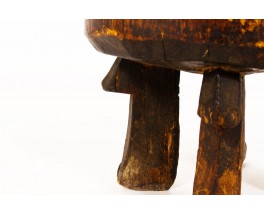 Tabouret monoxyle petit modèle en bois design africain