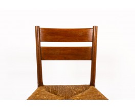 Chairs in oak and straw seat 1950 set of 6