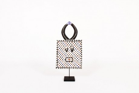 Masque Goli à damiers design primitif Côte d'Ivoire 1950