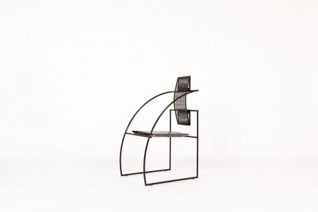 Chaise Mario Botta modèle Quinta métal noir édition Alias 1985