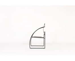 Mario Botta chair model Quinta black metal edition Alias 1985