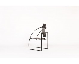 Mario Botta chair model Quinta black metal edition Alias 1985