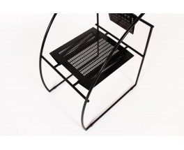 Mario Botta chair model Quinta black metal edition Alias 1985