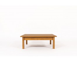 Andre Sornay square coffee table in tinted beech and laminate top 1960