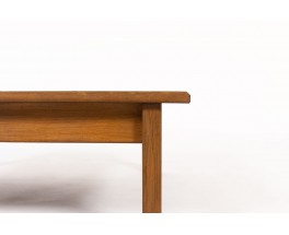 Table basse carrée André Sornay hêtre teinté et plateau stratifié 1960