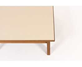 Andre Sornay square coffee table in tinted beech and laminate top 1960