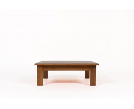 Andre Sornay square coffee table in tinted beech and laminate top 1960