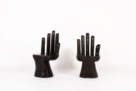 Armchairs model Hand in wood 1950 set of 2