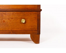 Chest of drawers in oak and brass Art Deco design 1930