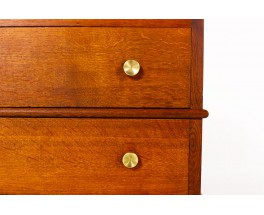 Chest of drawers in oak and brass Art Deco design 1930