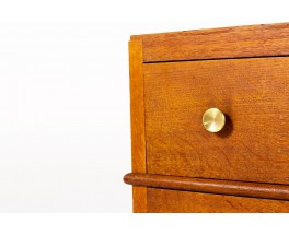 Chest of drawers in oak and brass Art Deco design 1930