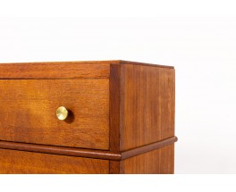 Meuble en chêne et laiton à tiroirs design Art Déco 1930