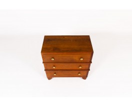 Chest of drawers in oak and brass Art Deco design 1930