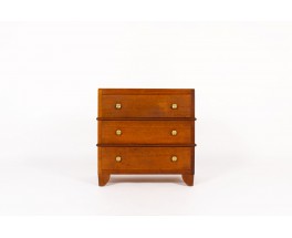 Chest of drawers in oak and brass Art Deco design 1930