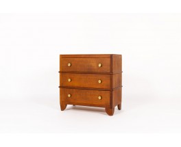 Chest of drawers in oak and brass Art Deco design 1930