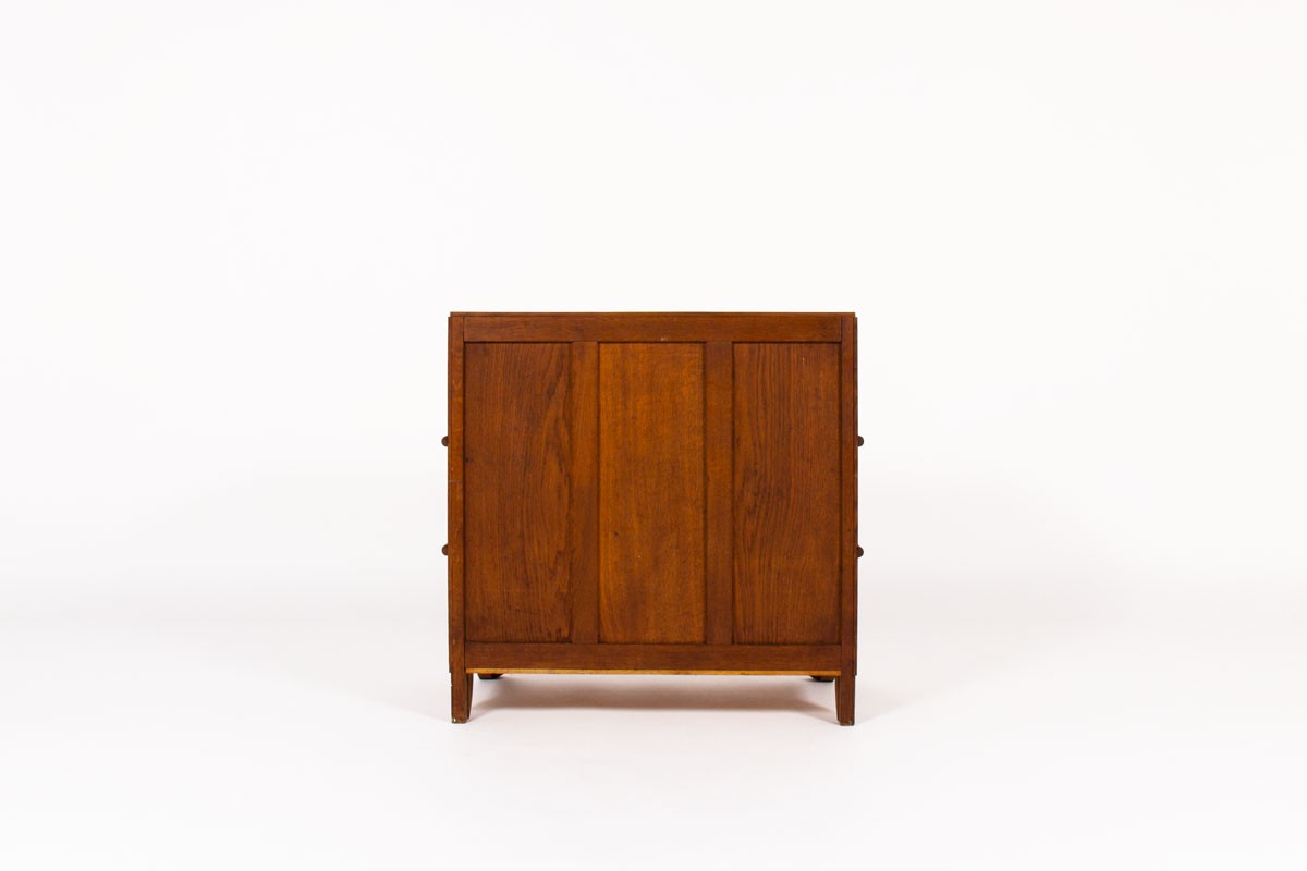 Chest of drawers in oak and brass Art Deco design 1930