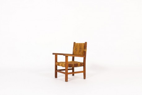 Armchair for kids in oak and rope 1950