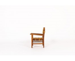 Armchair for kids in oak and rope 1950