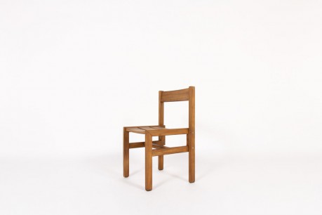 Chaise André Sornay hêtre teinté 1960