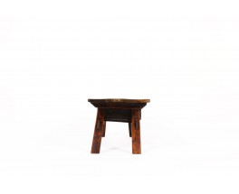 Folk art coffee table in oak brutalist design 19th century