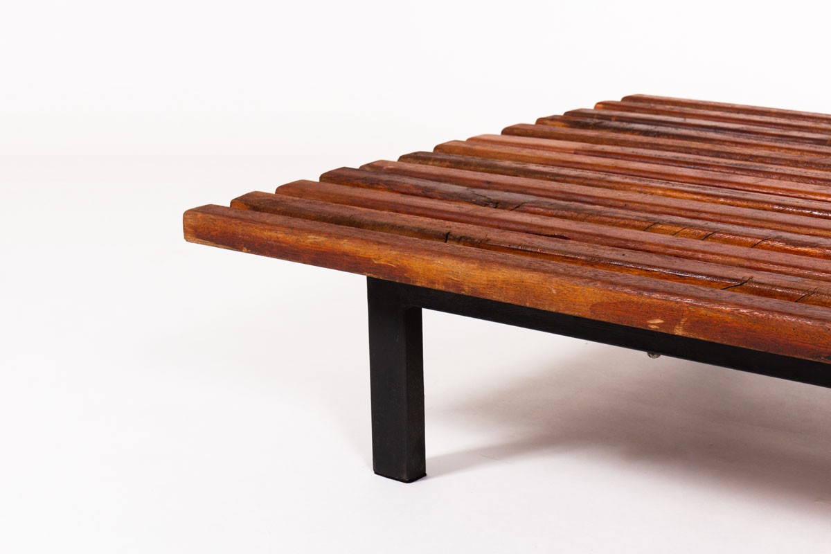 Charlotte Perriand low bench model Cansado mahogany edition Steph Simon 1960