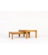 Tables basses gigognes André Sornay hêtre teinté 1960 set de 2