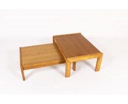 Andre Sornay nesting coffee tables in tinted beech 1960 set of 2