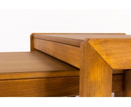 Tables basses gigognes André Sornay hêtre teinté 1960 set de 2