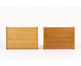 Tables basses gigognes André Sornay hêtre teinté 1960 set de 2