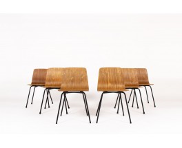 Pierre Guariche chairs model Papyrus edition Steiner 1950 set of 6